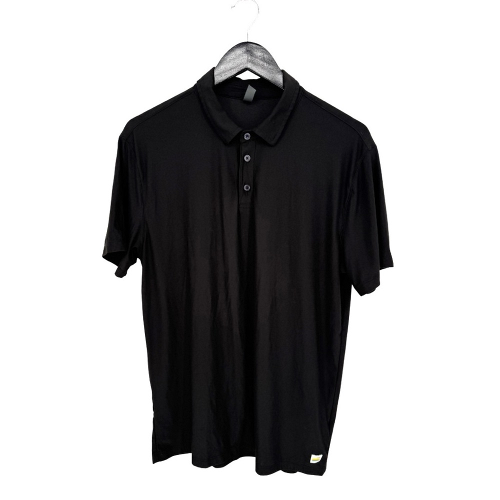 Vuori Strato Tech‎ Performance Knit Polo Black Medium Golf Athleisure Casual - Picture 2 of 9